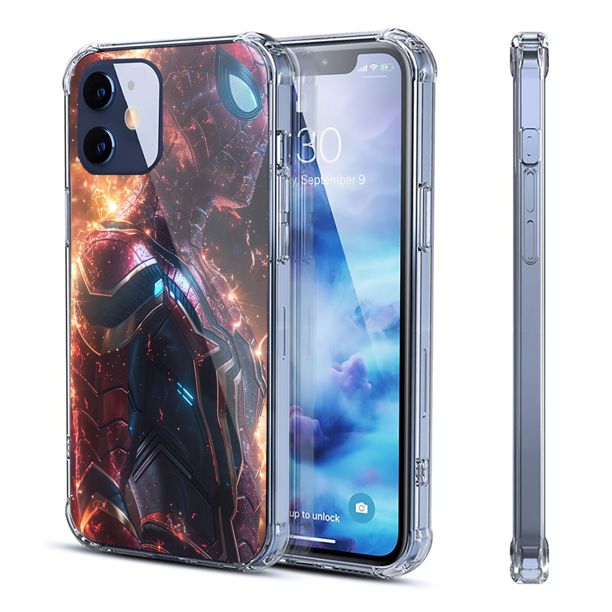 （画像用） Spider Man スパイダーマン 【iPhone 12シリーズ対応】透明スマホケース（クリアソフトケース）